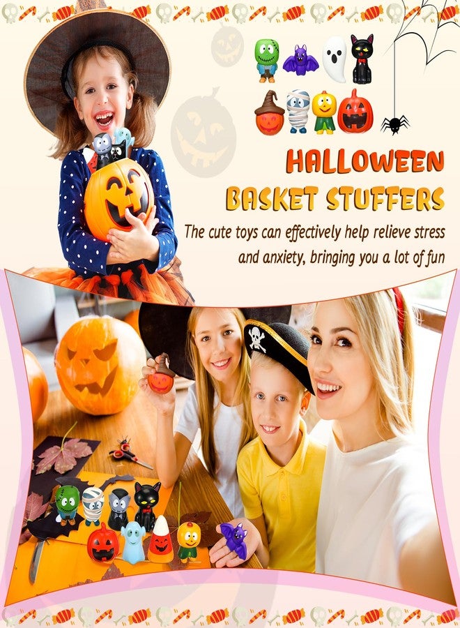 Harrycle 12 Pcs Halloween Toys Halloween Slow Rising Toys Pumpkin Vampire Mummy Bat Stress Relief Dolls for Holiday Party Favors Trick or Treat Bags Classroom Prizes - Image 4